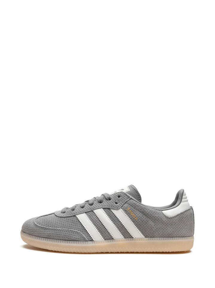 adidas Samba Og Grey Bliss Orange Sneakers — Grey — Size US M 3.5 - US W 5 — Detail View