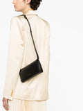 Jil Sander Logo Debossed Leather Shoulder Bag — Same as shown — Size One Size — Back View