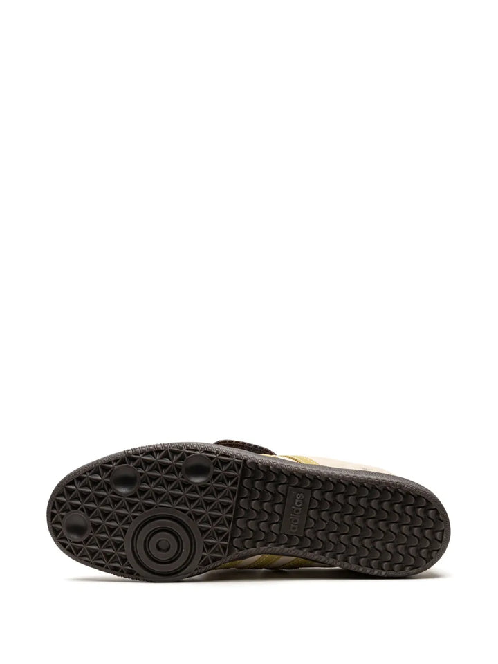 adidas X Wales Bonner Samba Cream/ Yellow Sneakers — Light Beige — Size US M 9 - US W 10.5 — Top View