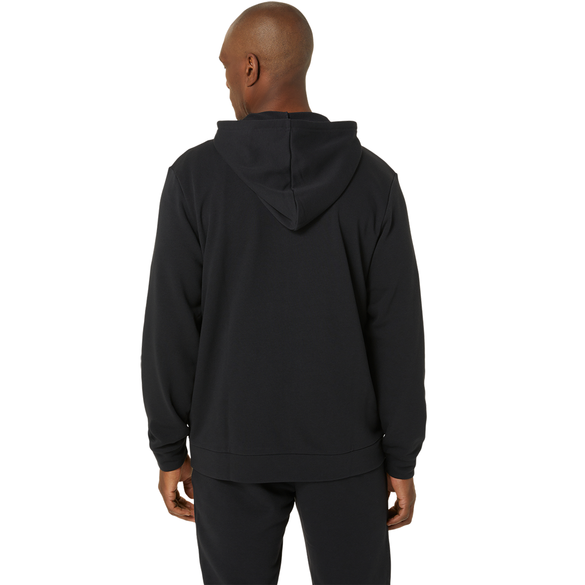 Asics Sweat Full Zip Hoodie — Performance Black — Size Small — Top View
