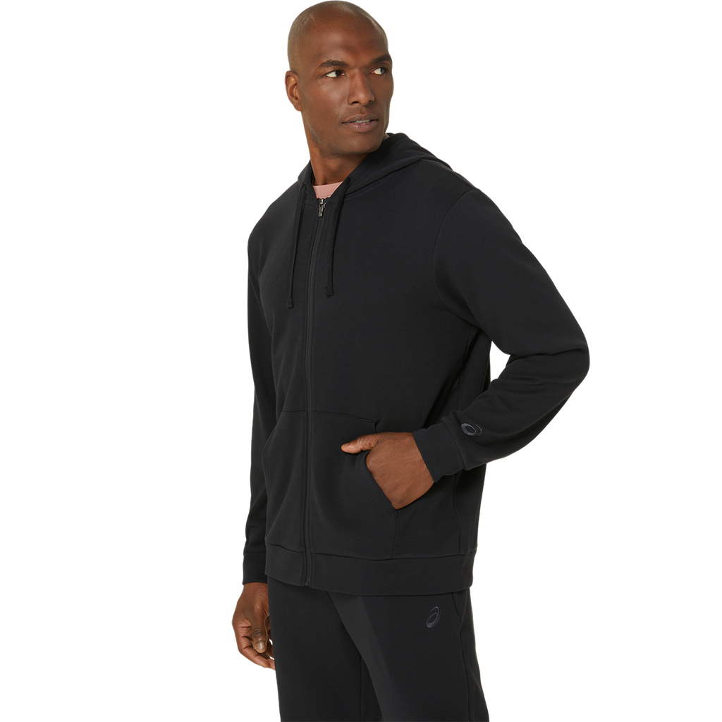 Asics Sweat Full Zip Hoodie — Performance Black — Size Small — Back View