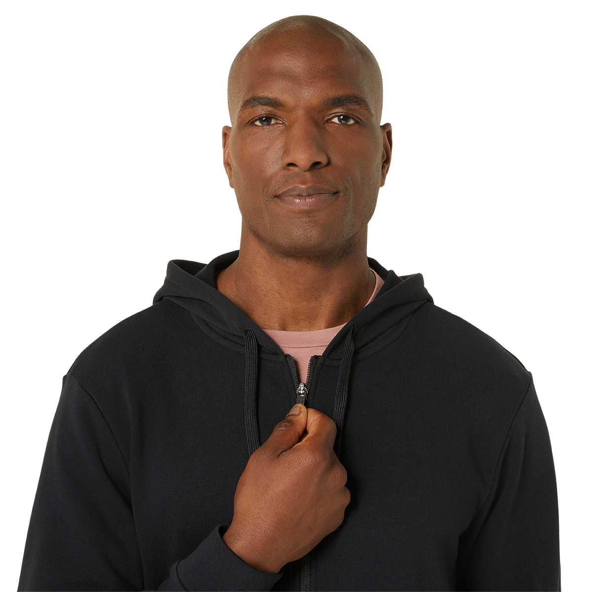 Asics Sweat Full Zip Hoodie — Performance Black — Size Small — Lifestyle View