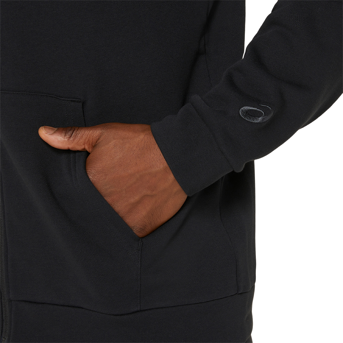 Asics Sweat Full Zip Hoodie — Performance Black — Size Small — Alternate View 7