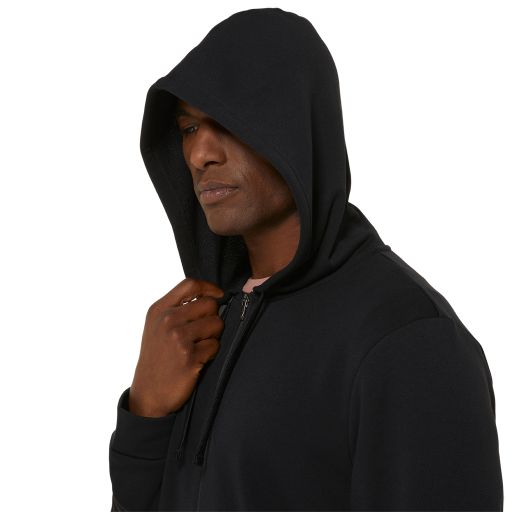 Asics Sweat Full Zip Hoodie — Performance Black — Size Small — Detail View