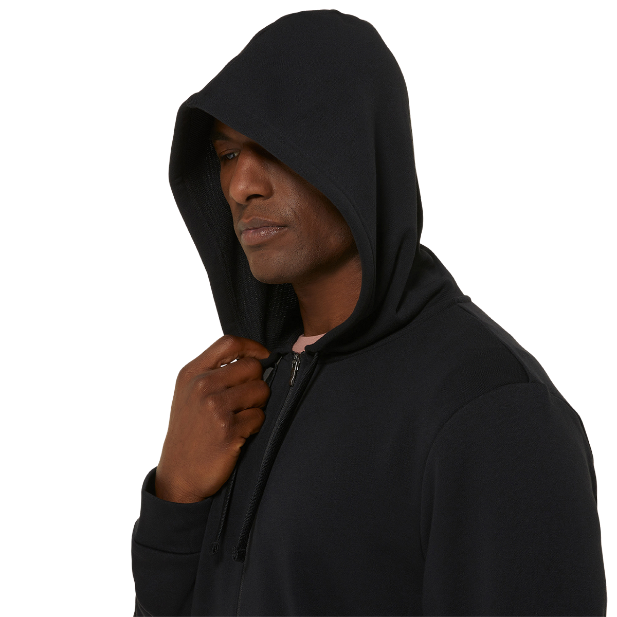 Asics Sweat Full Zip Hoodie — Performance Black — Size Small — Detail View