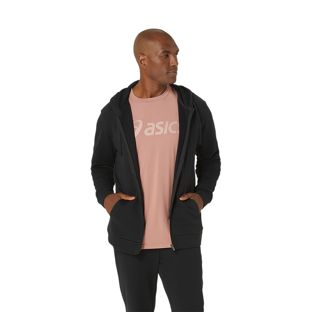 Asics Sweat Full Zip Hoodie — Performance Black — Size Small — Side View