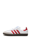 adidas Samba Og White/Red Sneakers — White/Red — Size US M 8.5 - US W 10 — Detail View