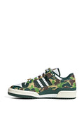 adidas X Bape Forum 84 Low 30Th Anniversary Green Camo Sneakers — Green — Size US M 8 - US W 9.5 — Lifestyle View