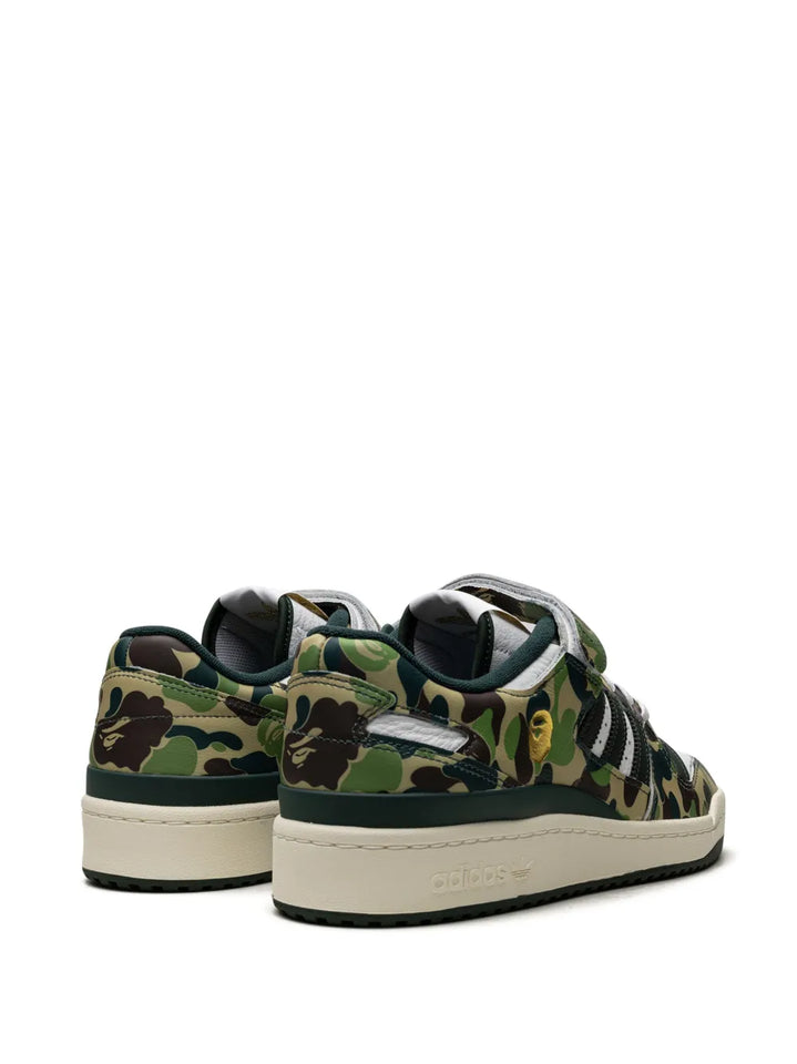 adidas X Bape Forum 84 Low 30Th Anniversary Green Camo Sneakers — Green — Size US M 8 - US W 9.5 — Back View