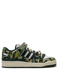 adidas X Bape Forum 84 Low 30Th Anniversary Green Camo Sneakers — Green — Size US M 8 - US W 9.5 — Front View