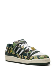 adidas X Bape Forum 84 Low 30Th Anniversary Green Camo Sneakers — Green — Size US M 8 - US W 9.5 — Lifestyle View