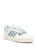 adidas Rivalry Low 86 Leather Sneakers — Off-White/Sky Blue — Size US M 9.5 - US W 11 — Side View