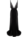 Alchemy V Neck Maxi Dress — Black — Size XS — Front View