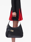 Ferragamo Hobo Gancini Buckle Shoulder Bag — Same as shown — Size One Size — Side View
