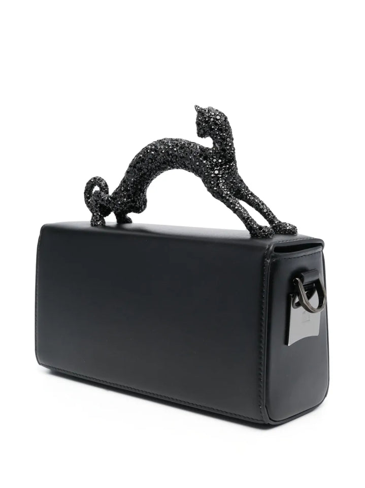 Lanvin Pencil Cat Rhinestone Embellished Shoulder Bag — Same as shown — Size One Size — Back View