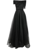 Ana Radu V Neck Ruched Maxi Dress — Black — Size XS — Front View