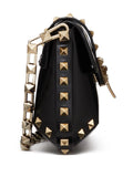 Valentino Garavani Rockstud Brushed Leather Shoulder Bag — Same as shown — Size One Size — Top View