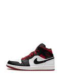 Air Jordan 1 Mid Gym Red/Black Toe Sneakers — White/Black/Red — Size US M 11.5 - US W 13 — Detail View