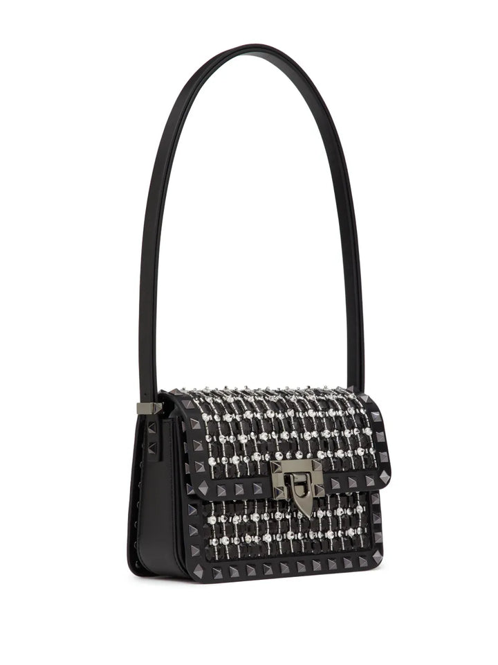Valentino Garavani Small Rockstud23 Embroidered Shoulder Bag — Same as shown — Size One Size — Top View