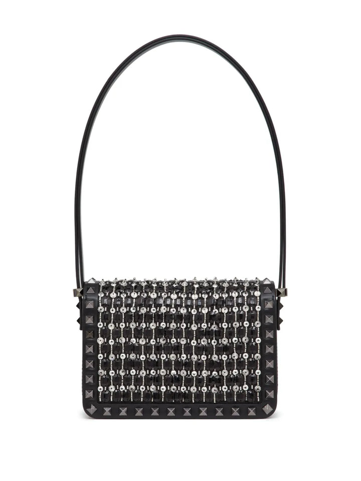 Valentino Garavani Small Rockstud23 Embroidered Shoulder Bag — Same as shown — Size One Size — Back View