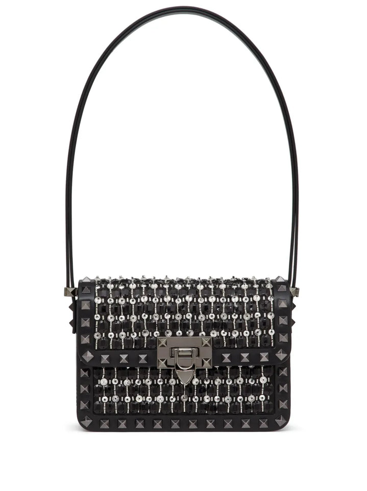 Valentino Garavani Small Rockstud23 Embroidered Shoulder Bag — Same as shown — Size One Size — Front View