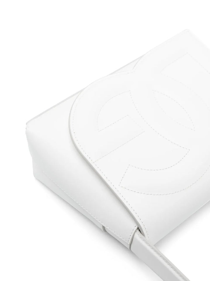 Dolce Gabbana Logo Embossed Leather Shoulder Bag — Same as shown — Size One Size — Detail View