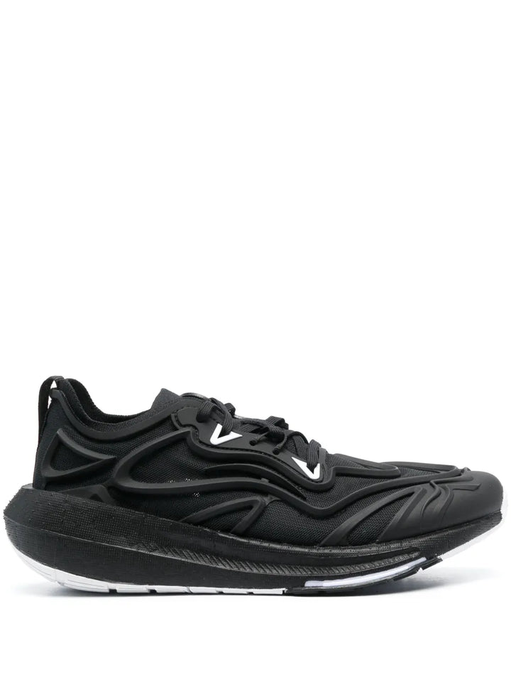 adidas By Stella Mccartney Ultraboost Speed Panelled Sneakers — Black/White — Size US M 10 - US W 11.5 — Front View
