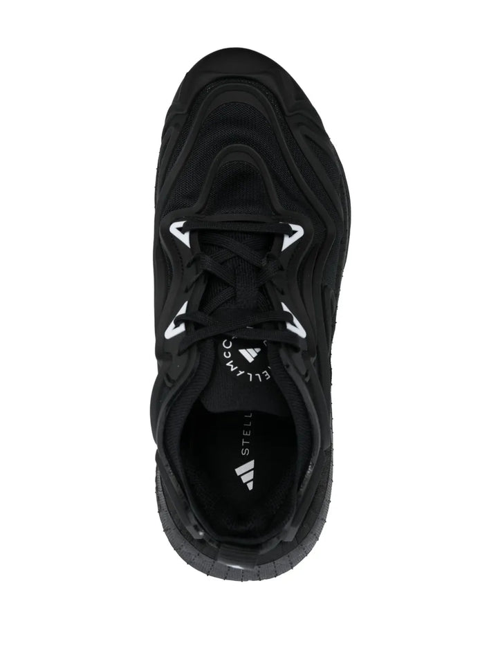 adidas By Stella Mccartney Ultraboost Speed Panelled Sneakers — Black/White — Size US M 10 - US W 11.5 — Top View