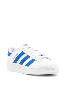 adidas Superstar Xlg Lace-Up Sneakers — White/Azure — Size US M 9.5 - US W 11 — Top View
