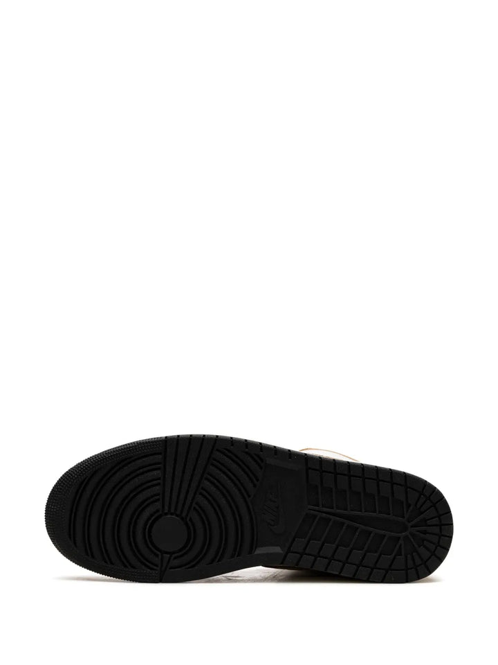Air Jordan 1 Low Se Brown Elephant Sneakers — Light Beige/White — Size US M 9.5 - US W 11 — Top View