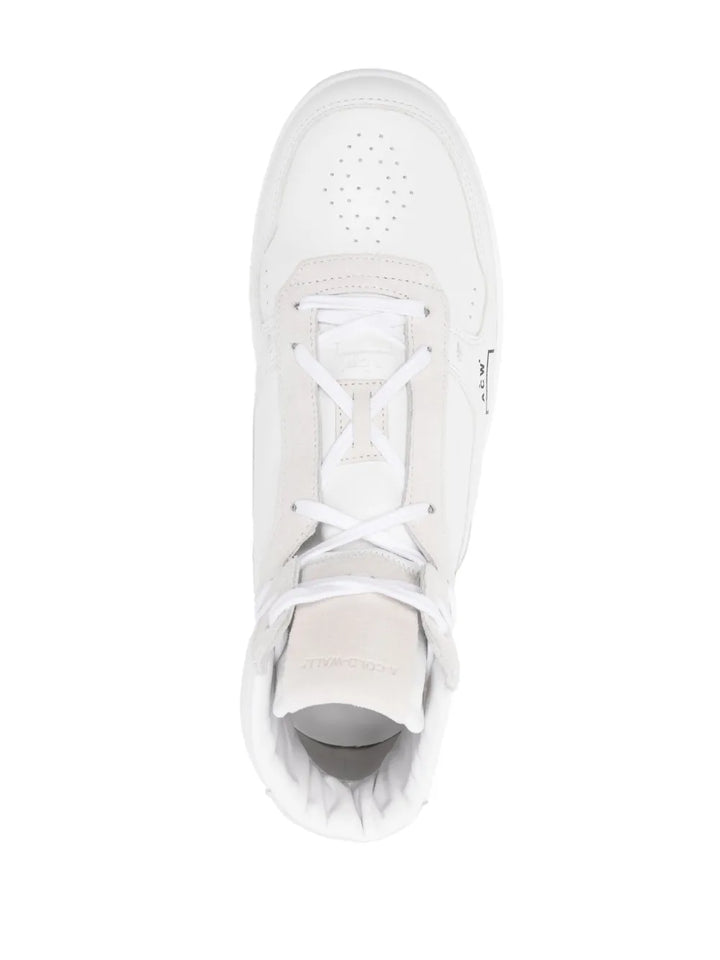 A-Cold-Wall* Luol High-Top Leather Sneakers — Optical White/Light Beige — Size US M 10 - US W 11.5 — Top View