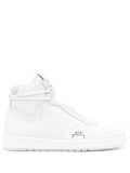 A-Cold-Wall* Luol High-Top Leather Sneakers — Optical White/Light Beige — Size US M 10 - US W 11.5 — Front View