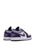 Air Jordan 1 Low Sky J Purple Sneakers — Dark Purple/Lilac Purple/White — Size US M 10.5 - US W 12 — Back View