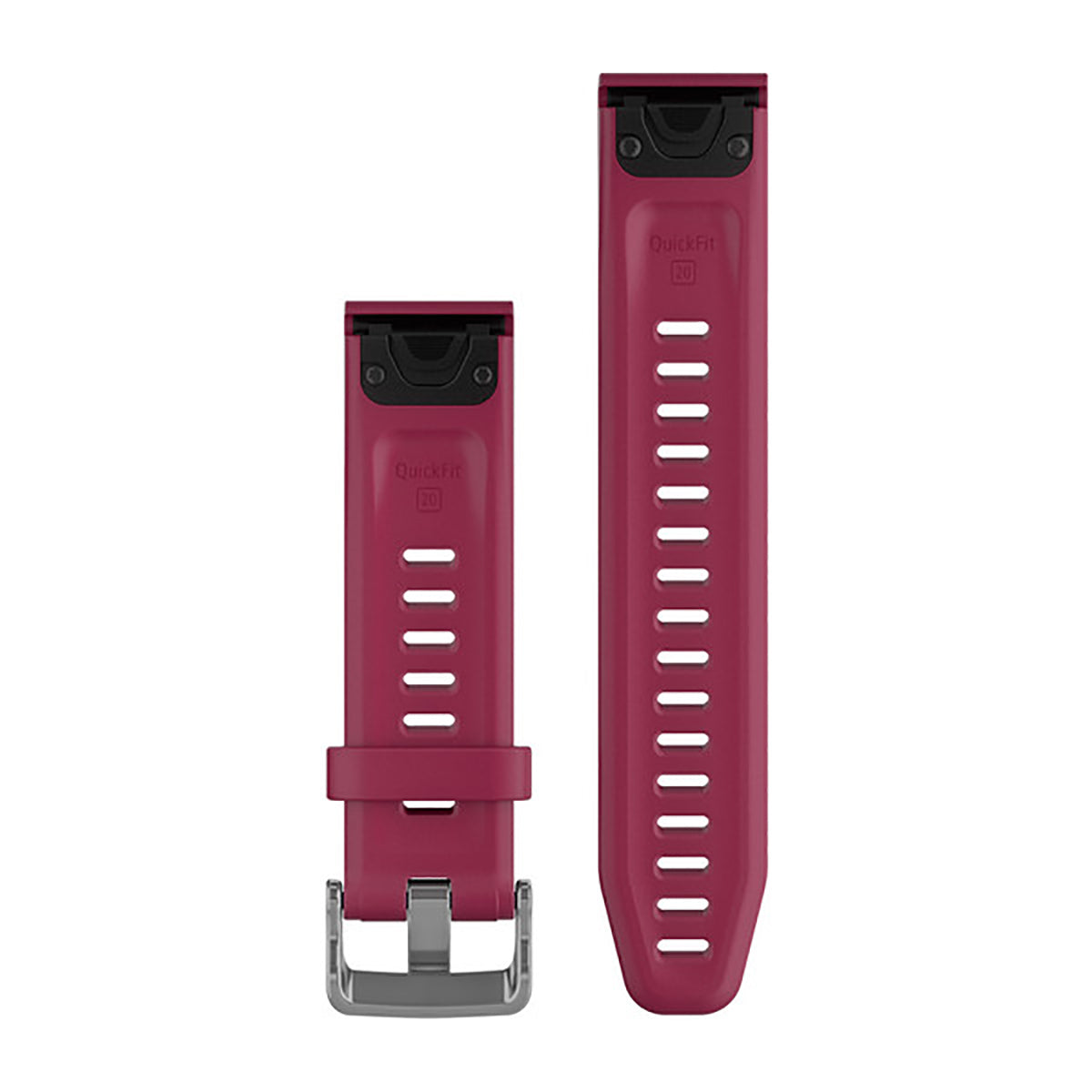 Garmin 20mm QuickFit Silicone Band — Cerise — Size Regular — Top View