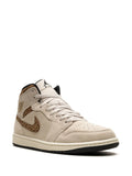 Air Jordan 1 Mid Brown Elephant Sneakers — Brown — Size US M 10.5 - US W 12 — Side View