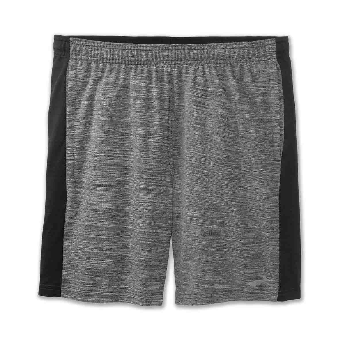 Brooks Rep 8" Short — Heather Ash - Heather Black — Size Small — Side View