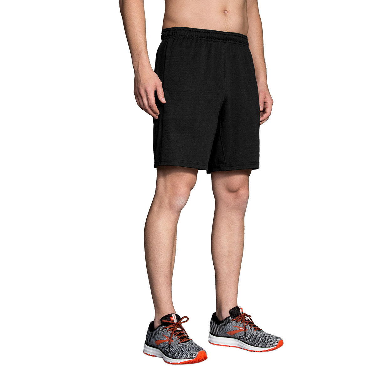 Brooks Rep 8" Short — Heather Ash - Heather Black — Size Small — Top View