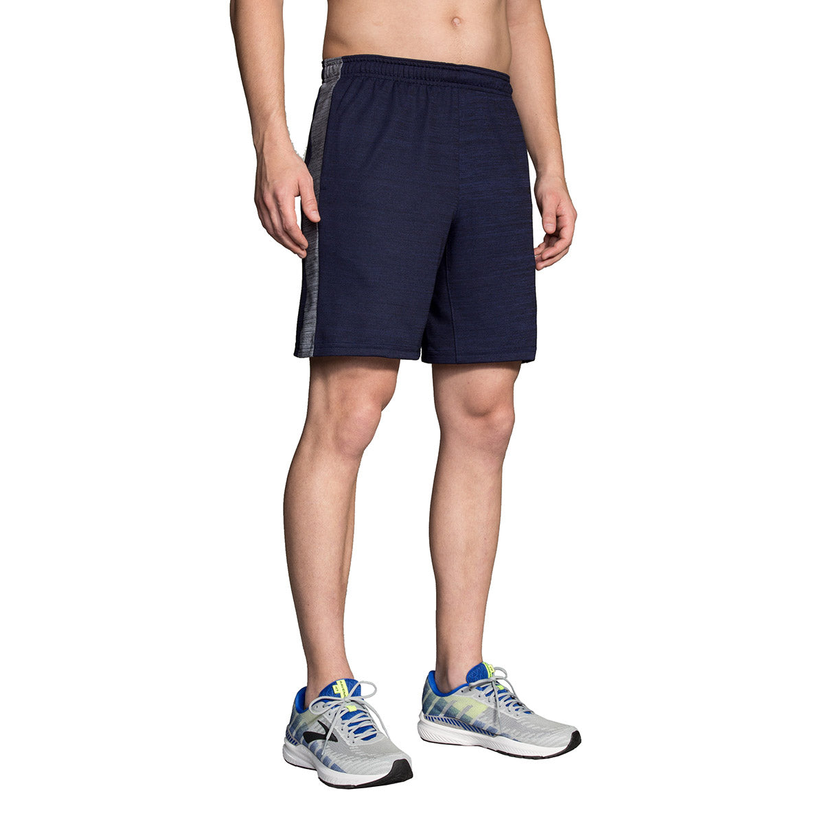 Brooks Rep 8" Short — Heather Ash - Heather Black — Size Small — Lifestyle View