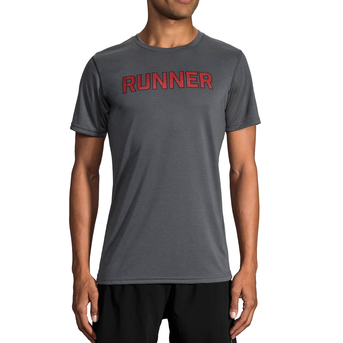 Brooks Distance Graphic Shortsleeve — Cobalt - Run Stripe — Size Small — Alternate View 7