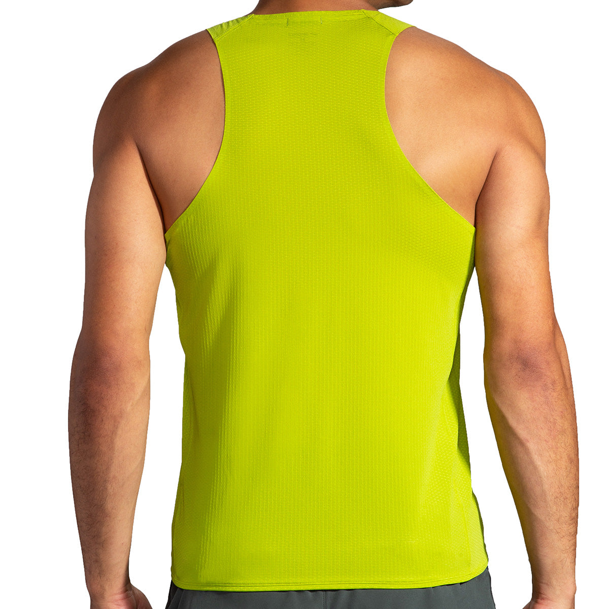 Brooks Atmosphere Singlet — Bright Moss — Size XSmall — Side View