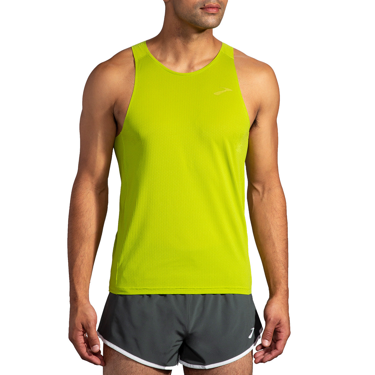 Brooks Atmosphere Singlet — Bright Moss — Size XSmall — Front View