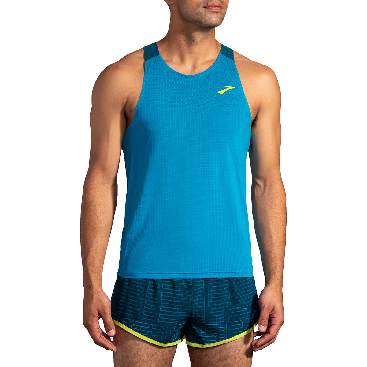 Brooks Atmosphere Singlet — Bright Moss — Size XSmall — Detail View