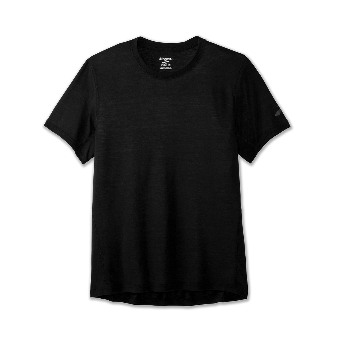 Brooks Distance Shortsleeve — Heather Ash — Size XSmall — Back View