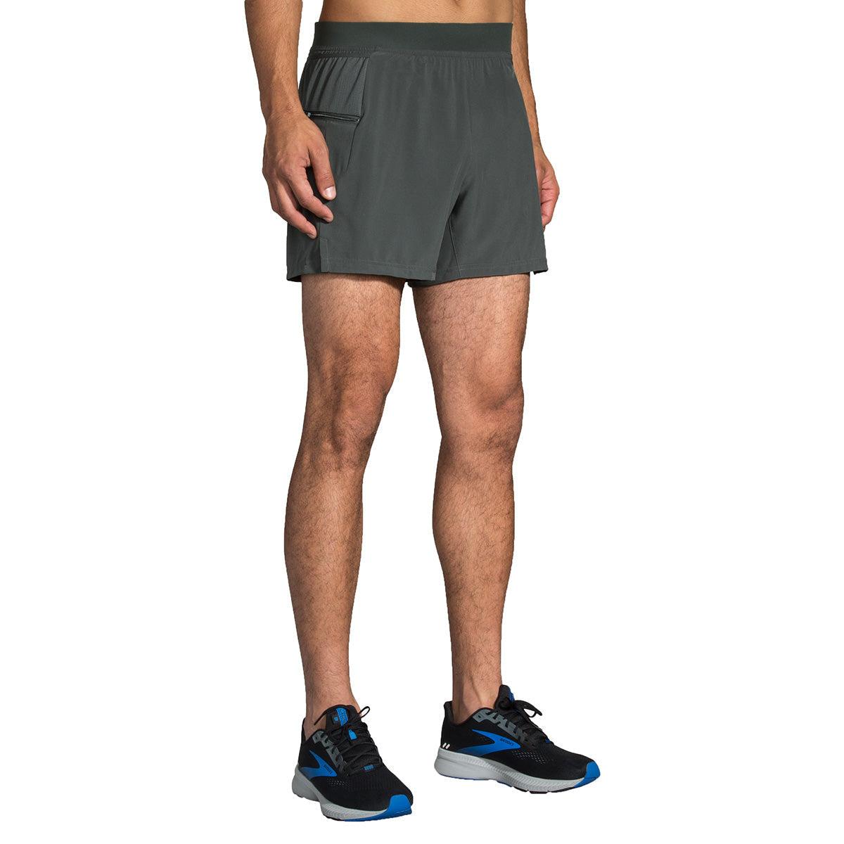 Brooks Sherpa 5" 2-in-1 Short — Black — Size Small — Back View