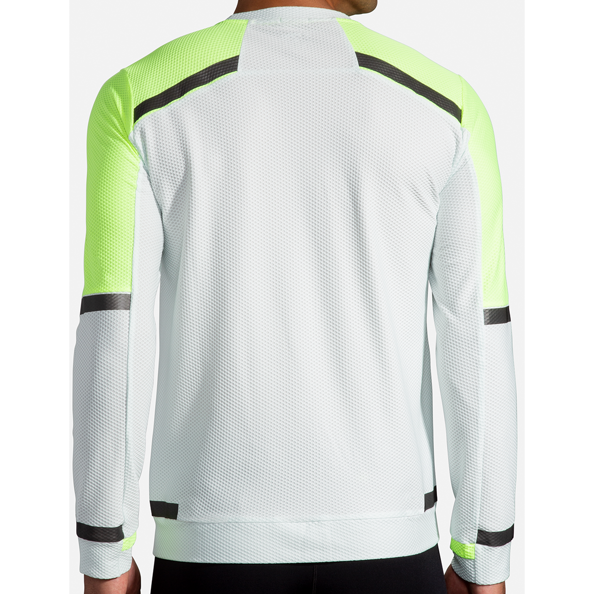 Brooks Carbonite Longsleeve — Icy Grey - Nightlife — Size Medium — Back View