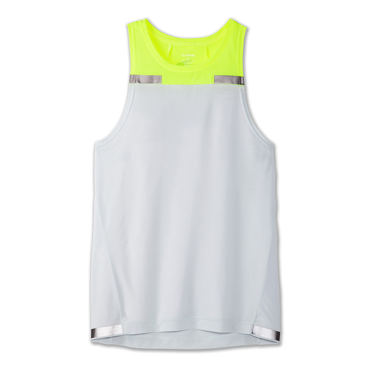 Brooks Carbonite Tank — Icy Grey - Nightlife Jacquard — Size Small — Top View