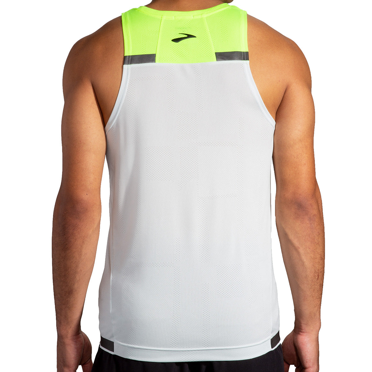 Brooks Carbonite Tank — Icy Grey - Nightlife Jacquard — Size Small — Back View