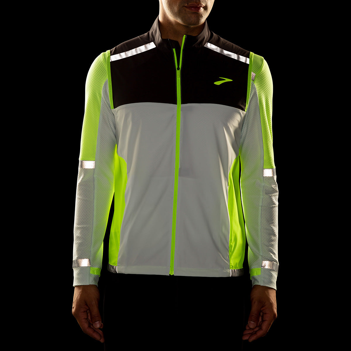 Brooks Carbonite Vest — Icy Grey - Black - Nightlife — Size Small — Side View