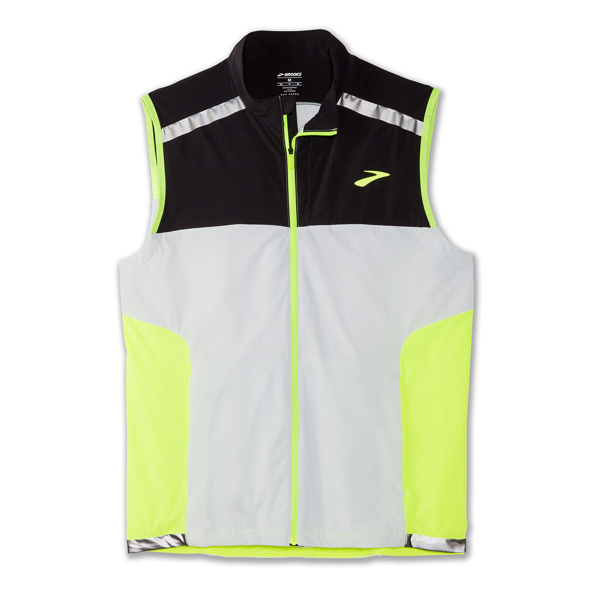 Brooks Carbonite Vest — Icy Grey - Black - Nightlife — Size Small — Top View