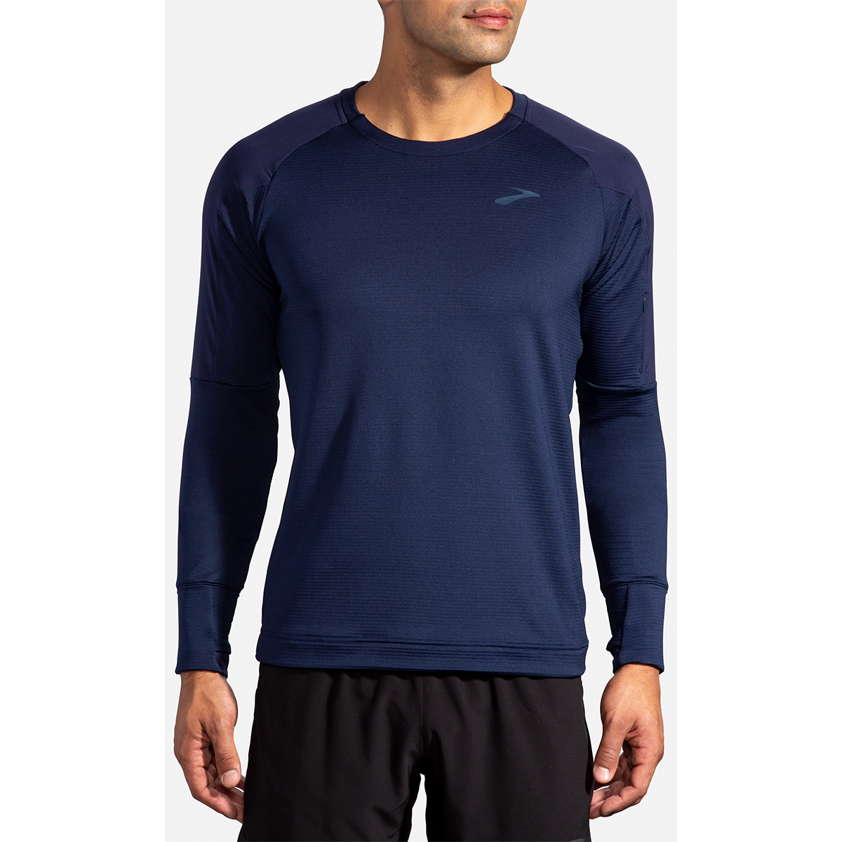 Brooks Notch Thermal Longsleeve — Dark Oyster — Size Small — Front View